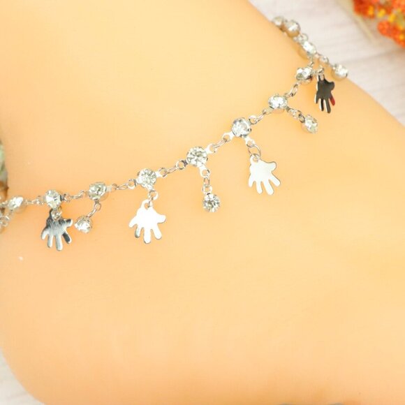 "Handmade Anklet – Elegant & Delicate Jewelry for Women | UNVRC1280 - Picture 10 of 10